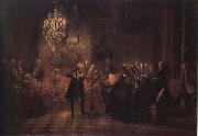 Adolph von Menzel The Flute concert of Frederick the Great at Sanssouci oil painting